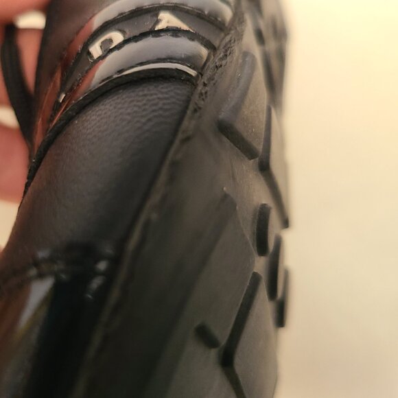 Prada Sport Black Patent Leather Lace Up Ballet Sneakers EU 37.5 US 7 - Picture 15 of 16